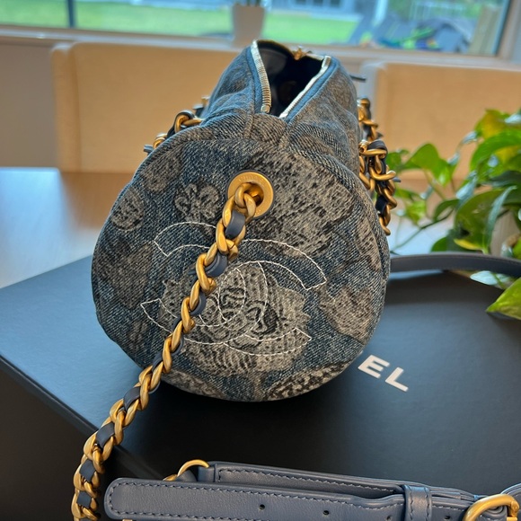 Chanel Denim Printed Destination Chenonceau Bowling Bag - Picture 5 of 8